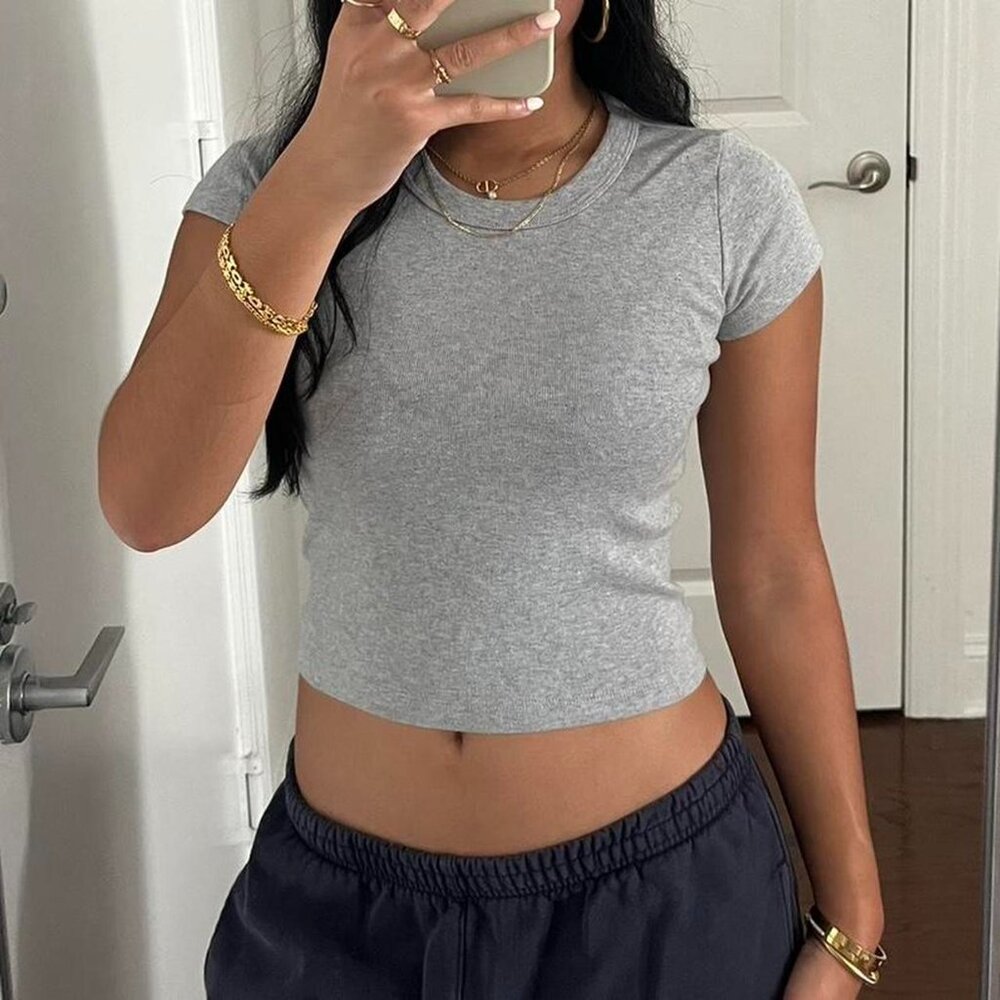 Brandy Melville Women's Grey T-shirt
